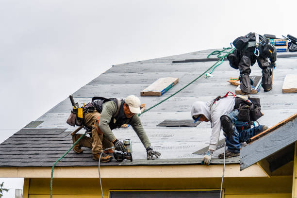 Professional Gutter Installation technician working in Burbank, OH